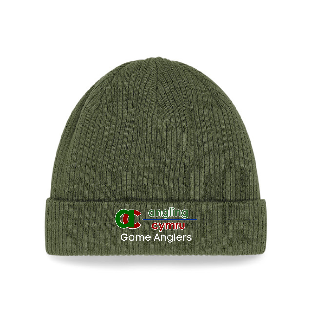 Organic Cotton Beanie - Angling Cymru Game Anglers